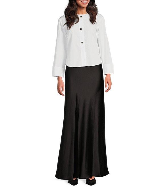 Tara Jarmon Jesta Woven Satin Maxi Skirt Product Image