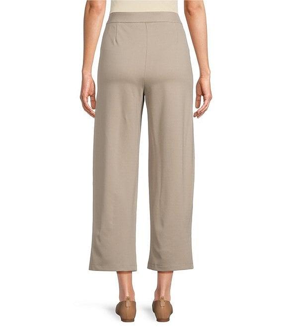 Multiples Wide-Leg Pintuck Pull-On Cropped Pants Product Image