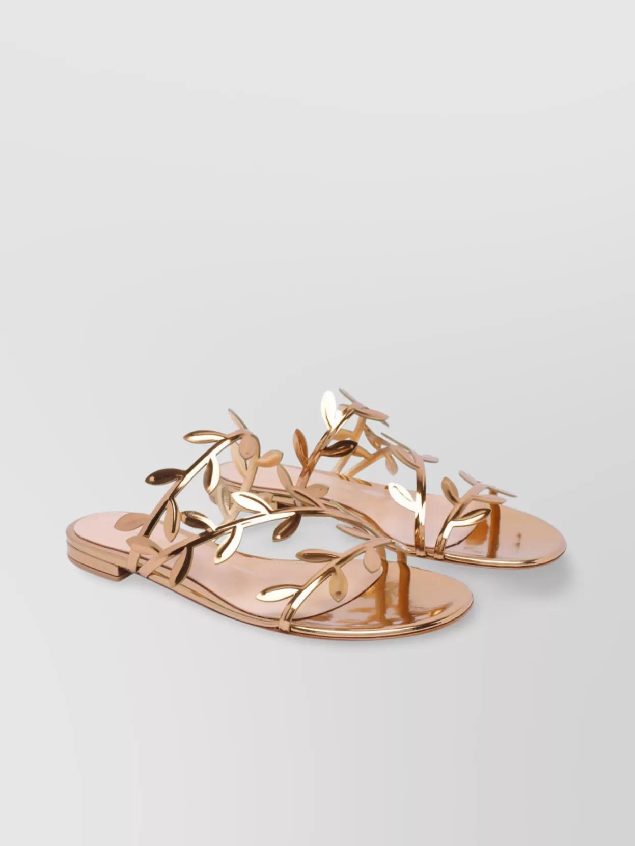 GIANVITO ROSSI Flavia Metallic Leather Sandals In Mekong Product Image