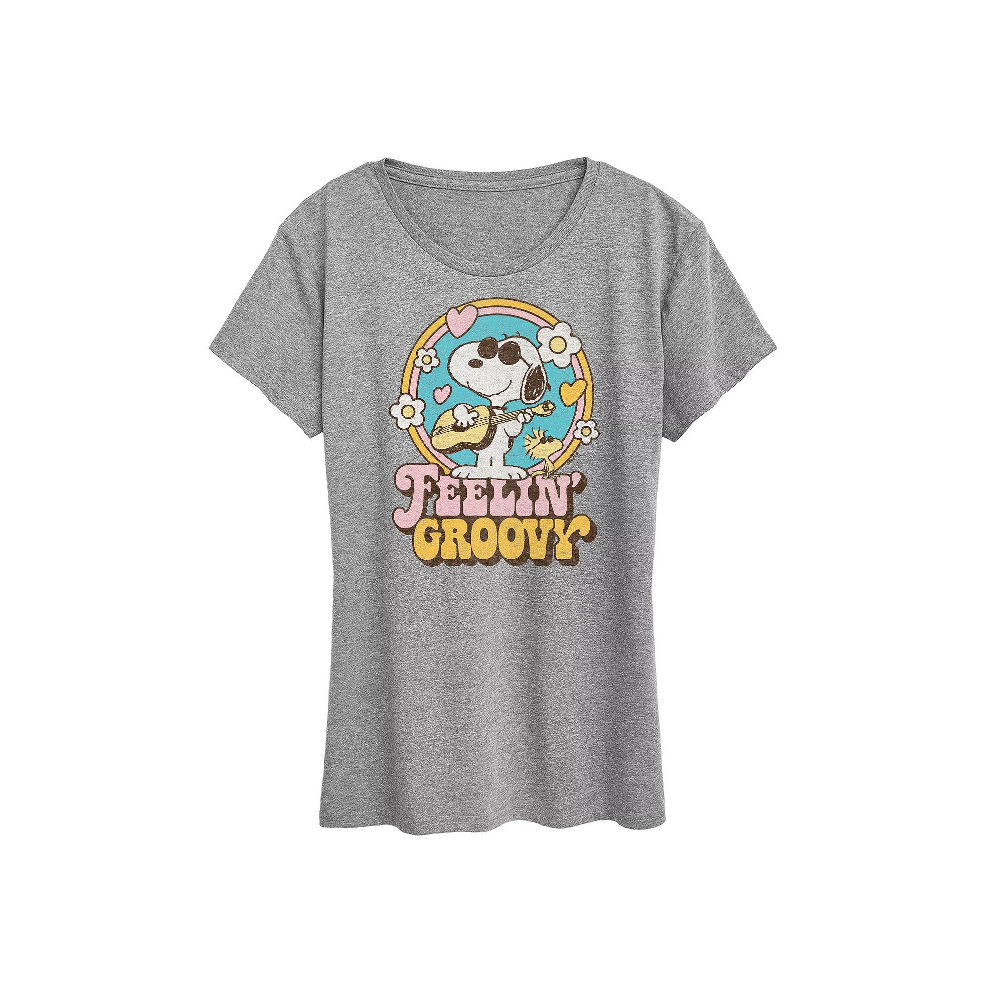 Women's Peanuts Snoopy Feelin' Groovy Graphic Tee,  Product Image