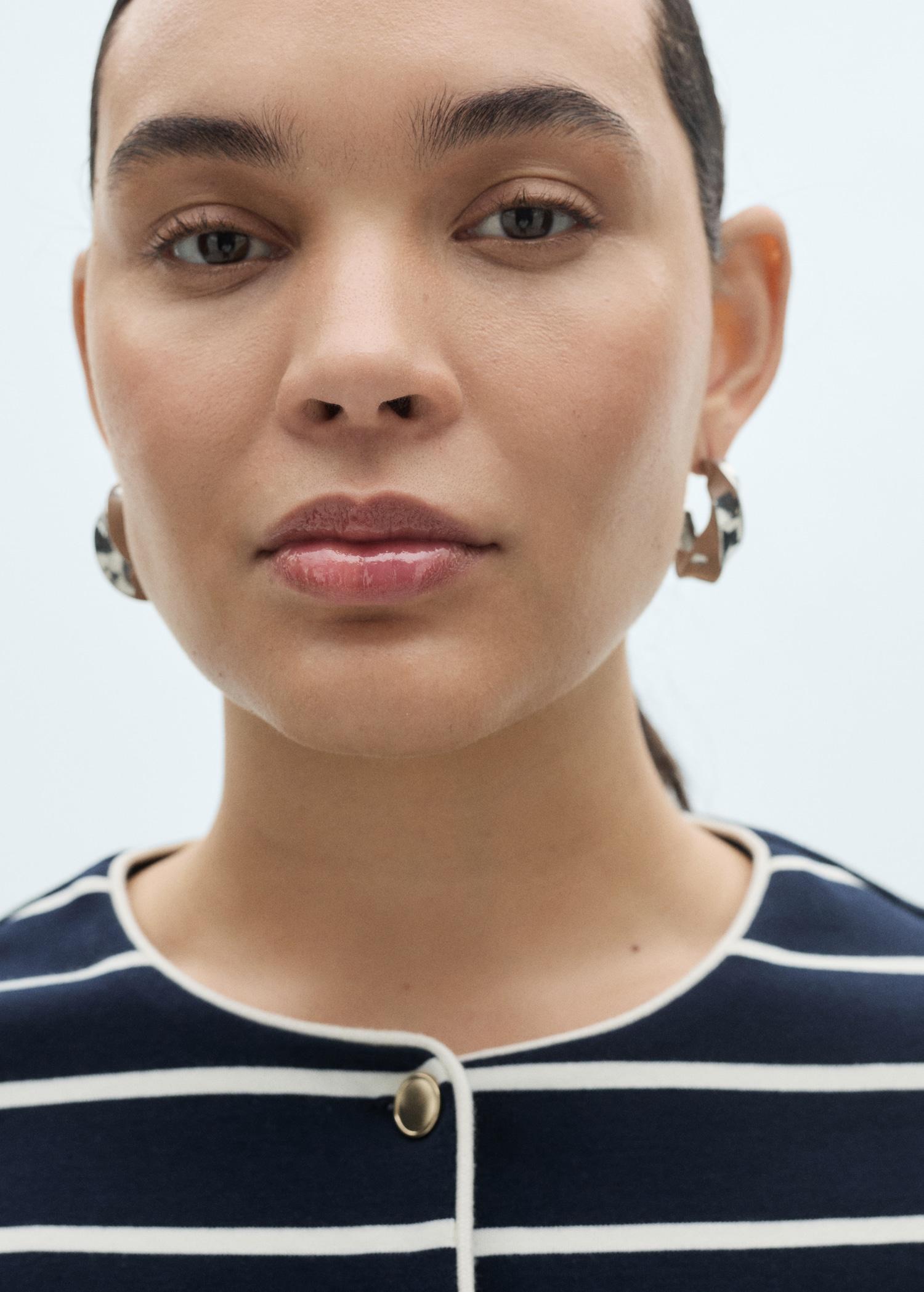 Stripped knit cardigan - Women | MANGO USA Product Image