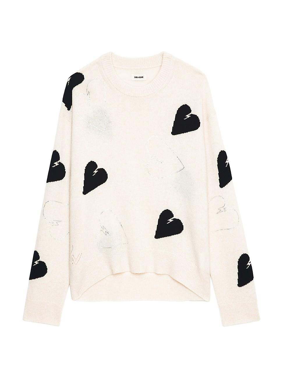 Womens Markus Rhinestone Hearts Sweater Product Image