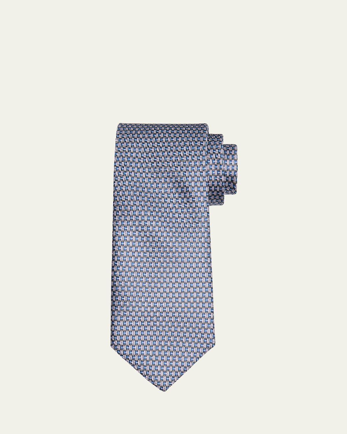 Mens Geometric Silk Tie Product Image