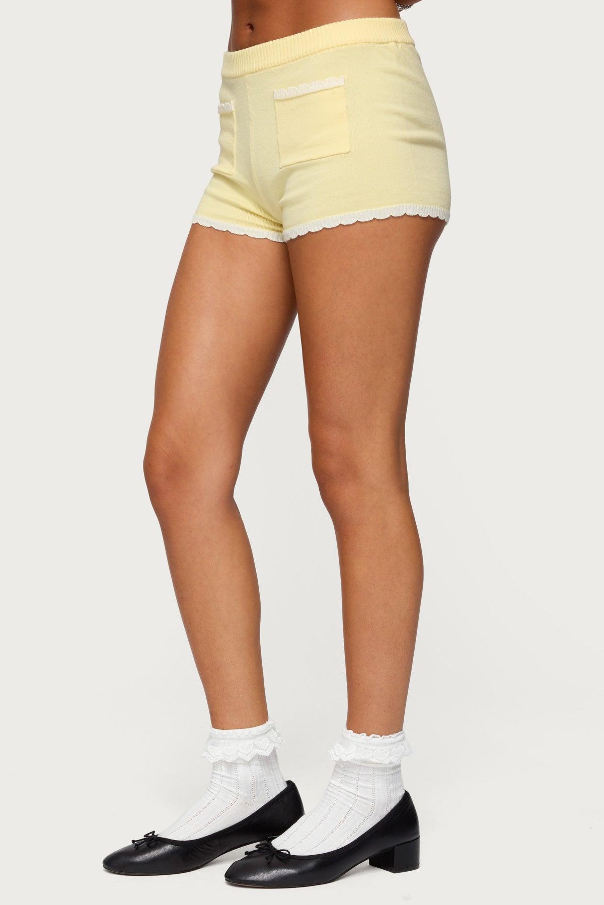 Leila Scalloped Knit Shorts Product Image