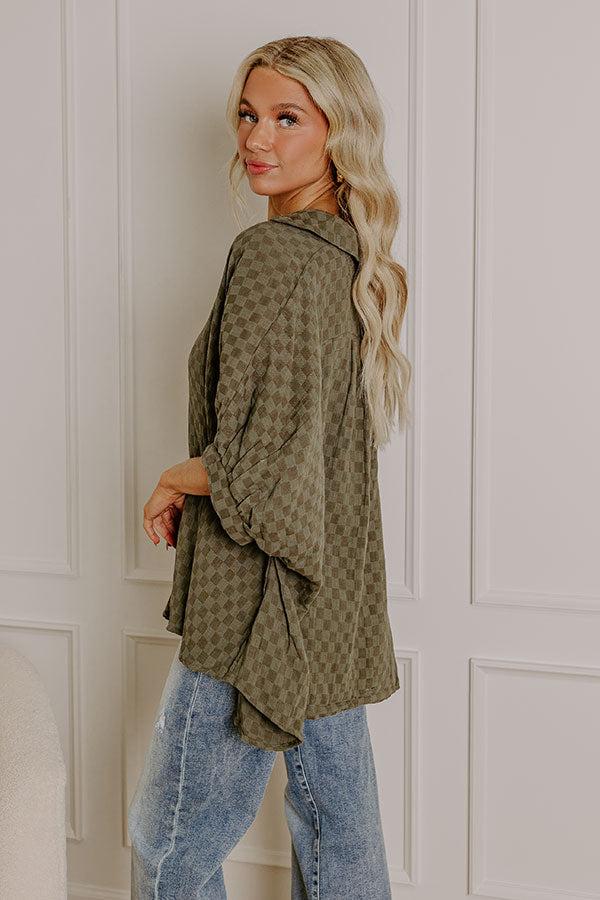 Fit Check Oversized Button Up in Olive Product Image