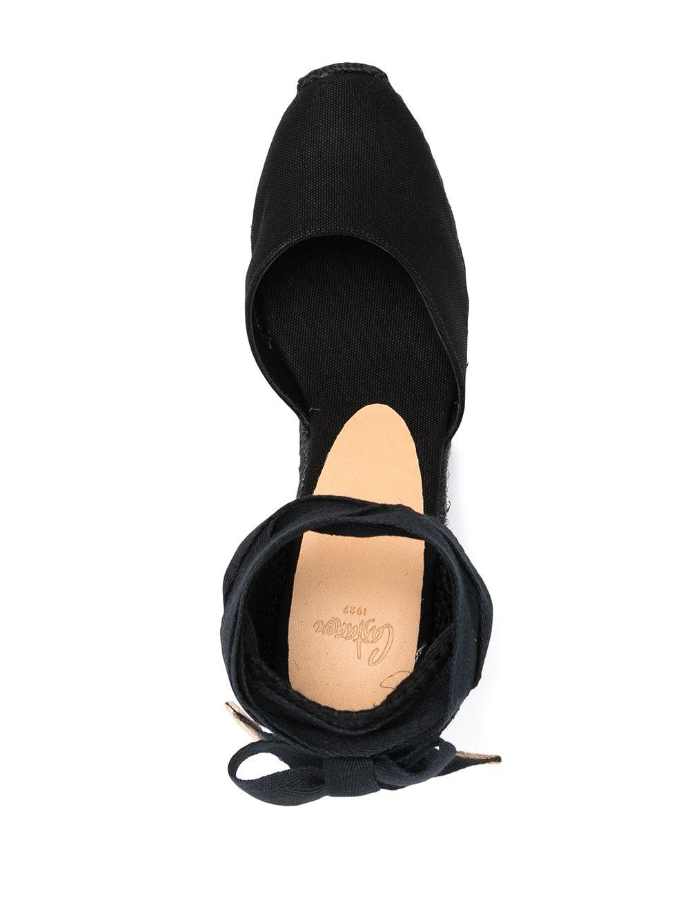 tonal wedge-heeled espadrille with ankle ties Product Image