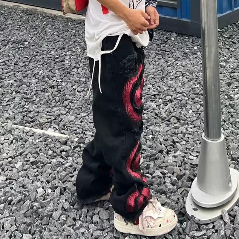 Sopula Unisex Men's Street Embroidered Jeans Product Image