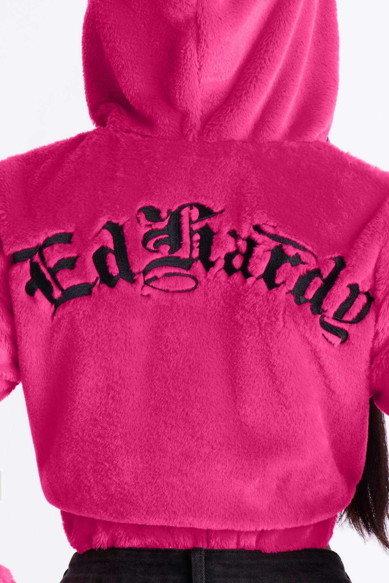 Ed Hardy Panther Faux Fur Jacket - Hot Pink Female Product Image