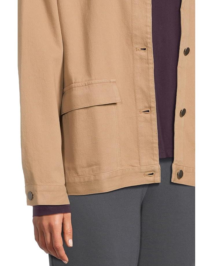 Cotton Tweed Classic Collar Zip Jacket Product Image