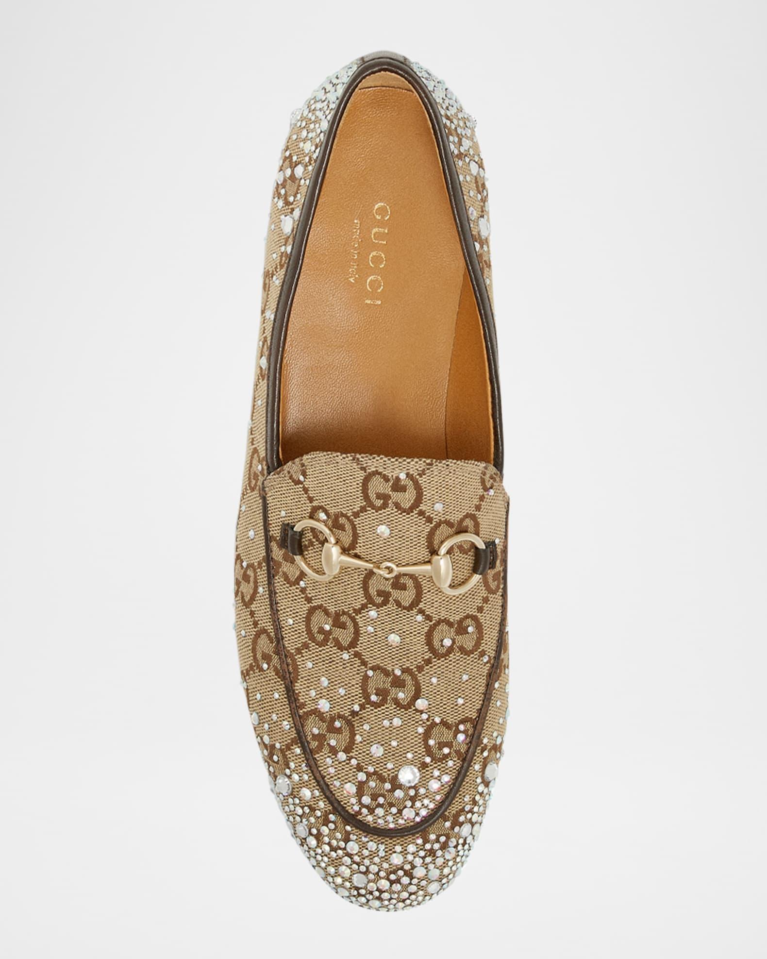 New Jordaan GG Crystal Canvas Loafers Product Image
