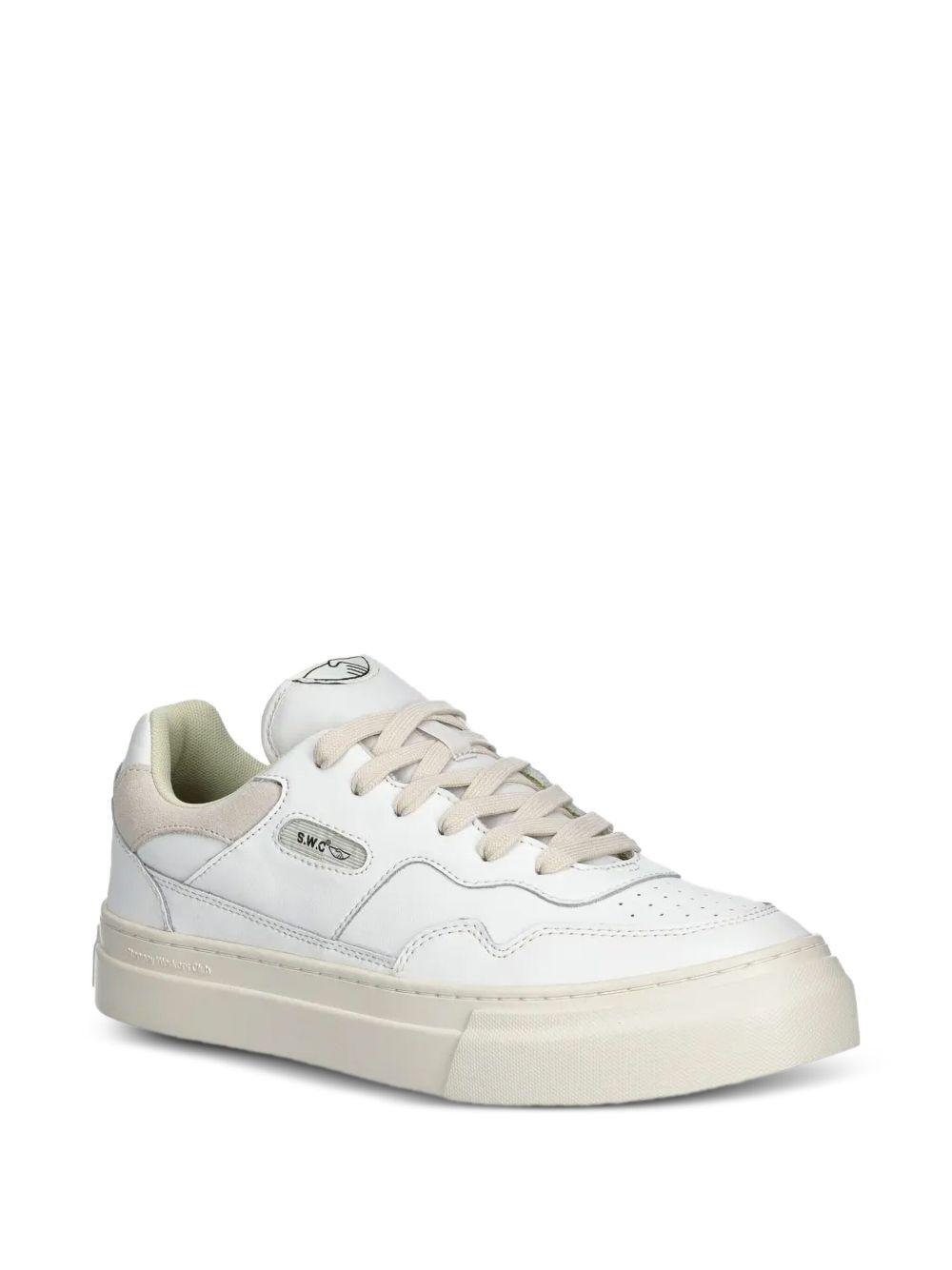 leather lace-up sneakers Product Image