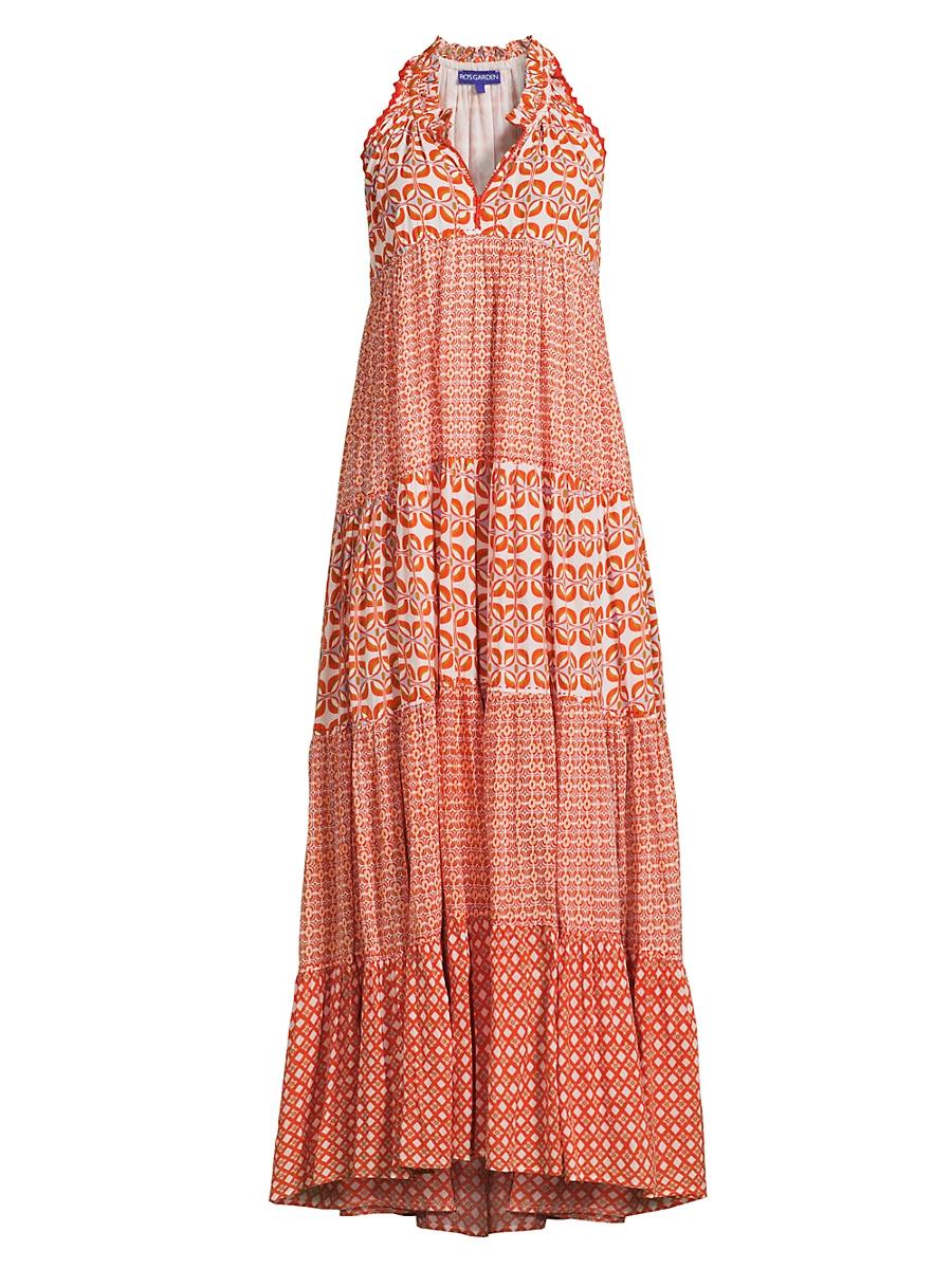 Womens Sofia Printed Cotton Maxi Dress Product Image