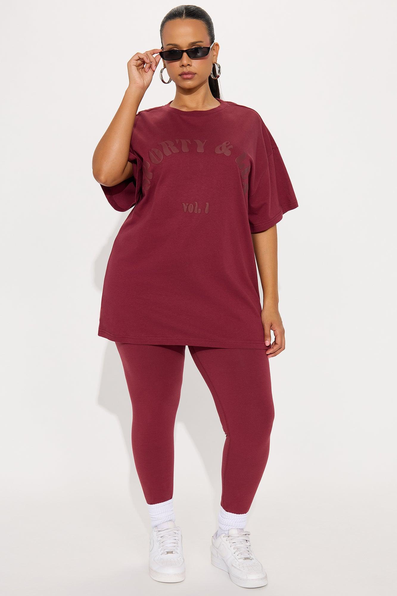 Sporty & Lux Legging Set - Burgundy Female Product Image