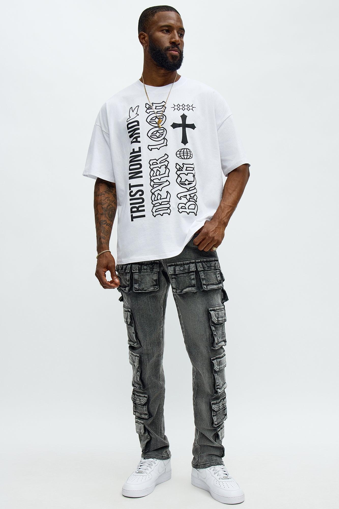 Utility Many Pockets Slim Jeans - Black Wash Male Product Image