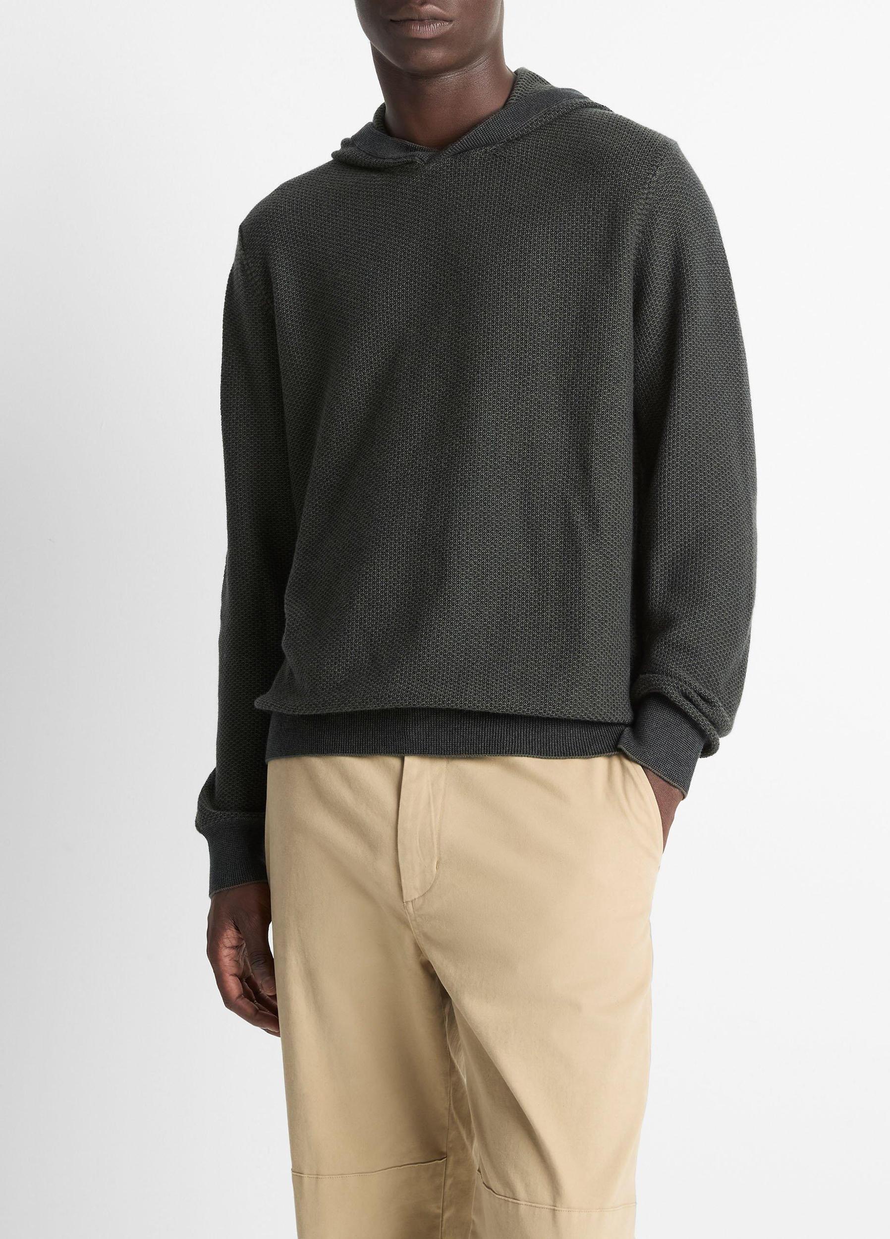 Geo-Jacquard Wool-Blend Sweater Hoodie Product Image