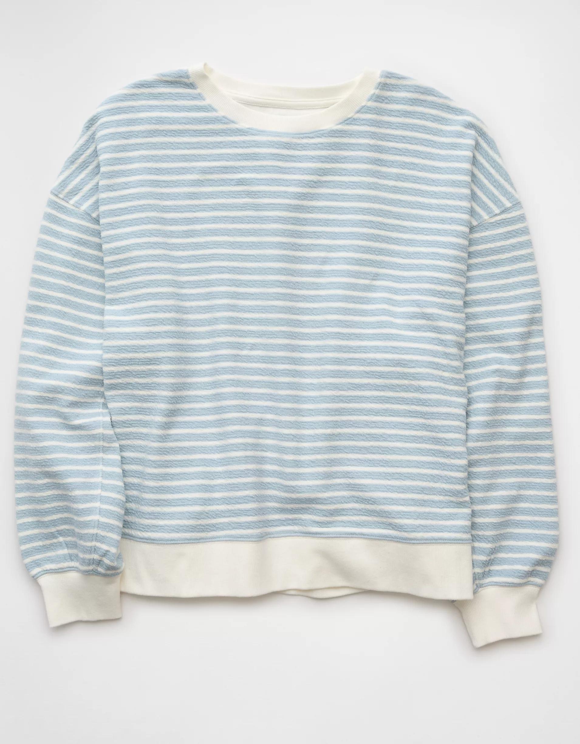 AE Oversized Striped Sweatshirt Product Image