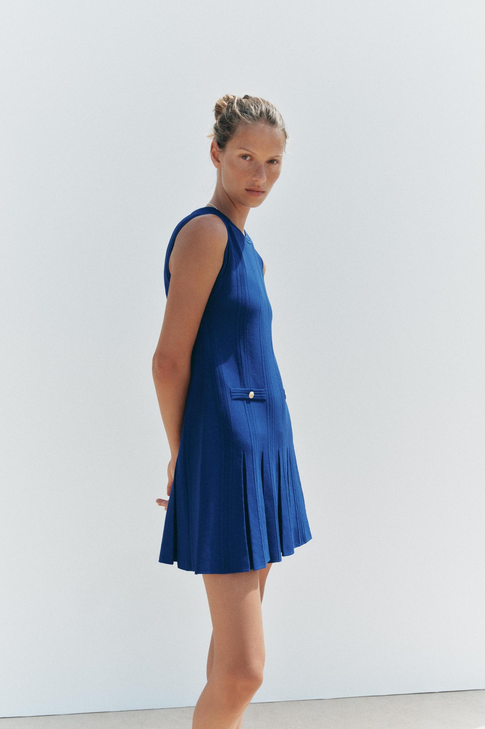 PLEATED KNIT DRESS Product Image