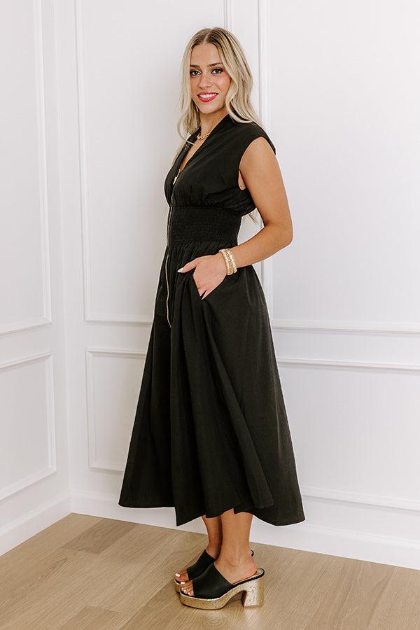 Chic Ensemble Midi Dress in Black Product Image