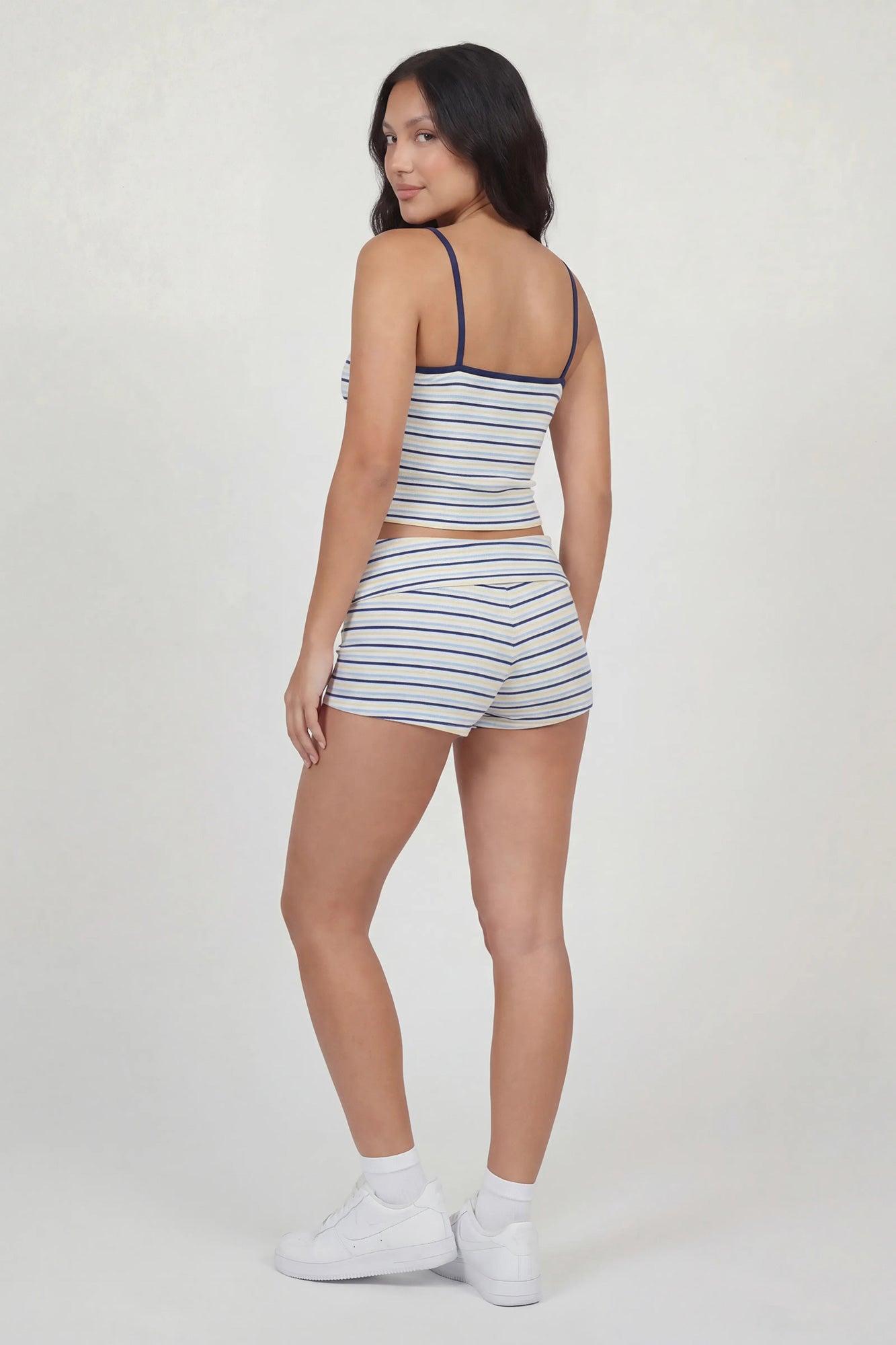 Striped V-Neck Tank Female Product Image