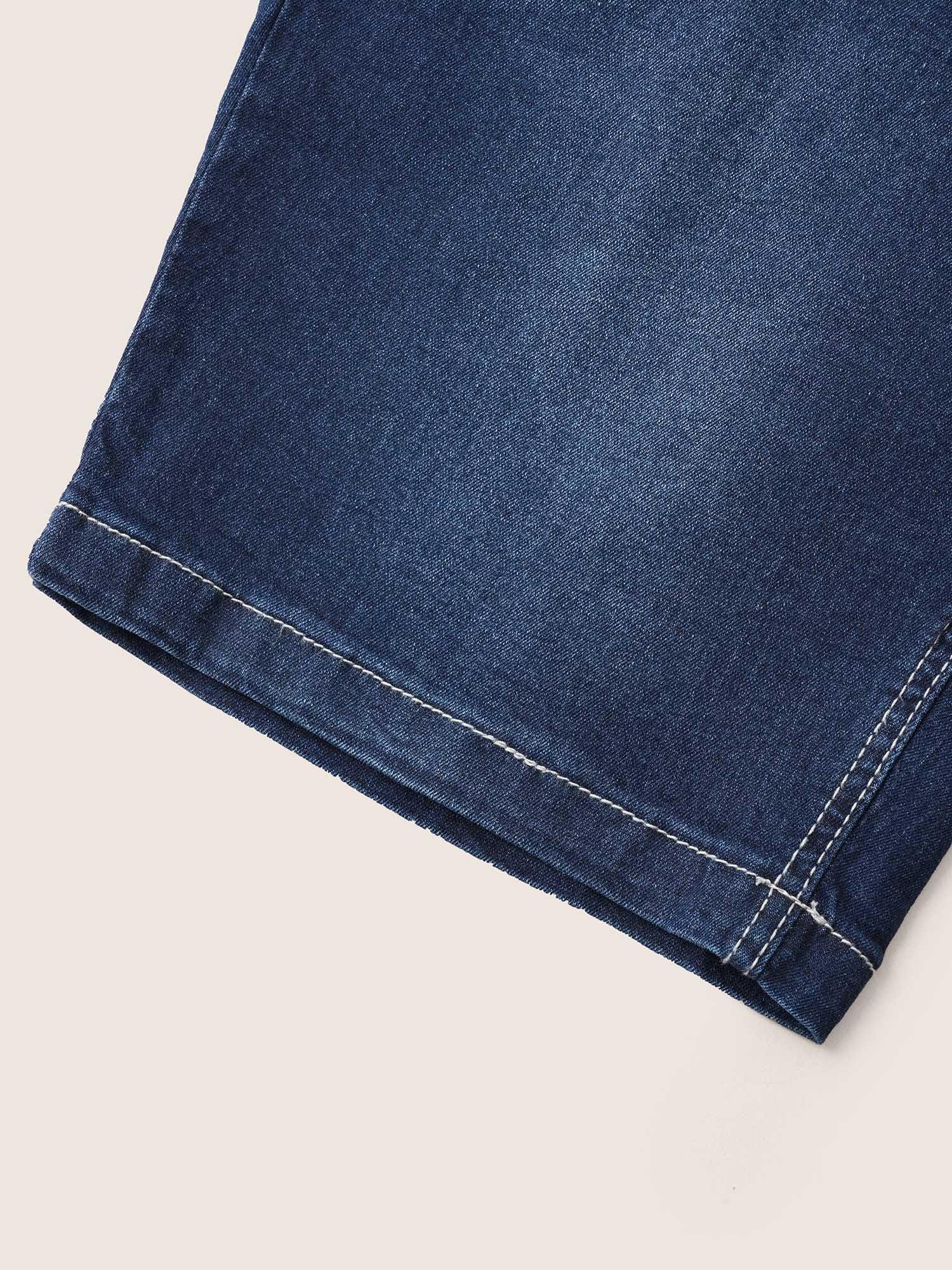 Very Stretchy High Rise Dark Wash Denim Shorts Female Product Image