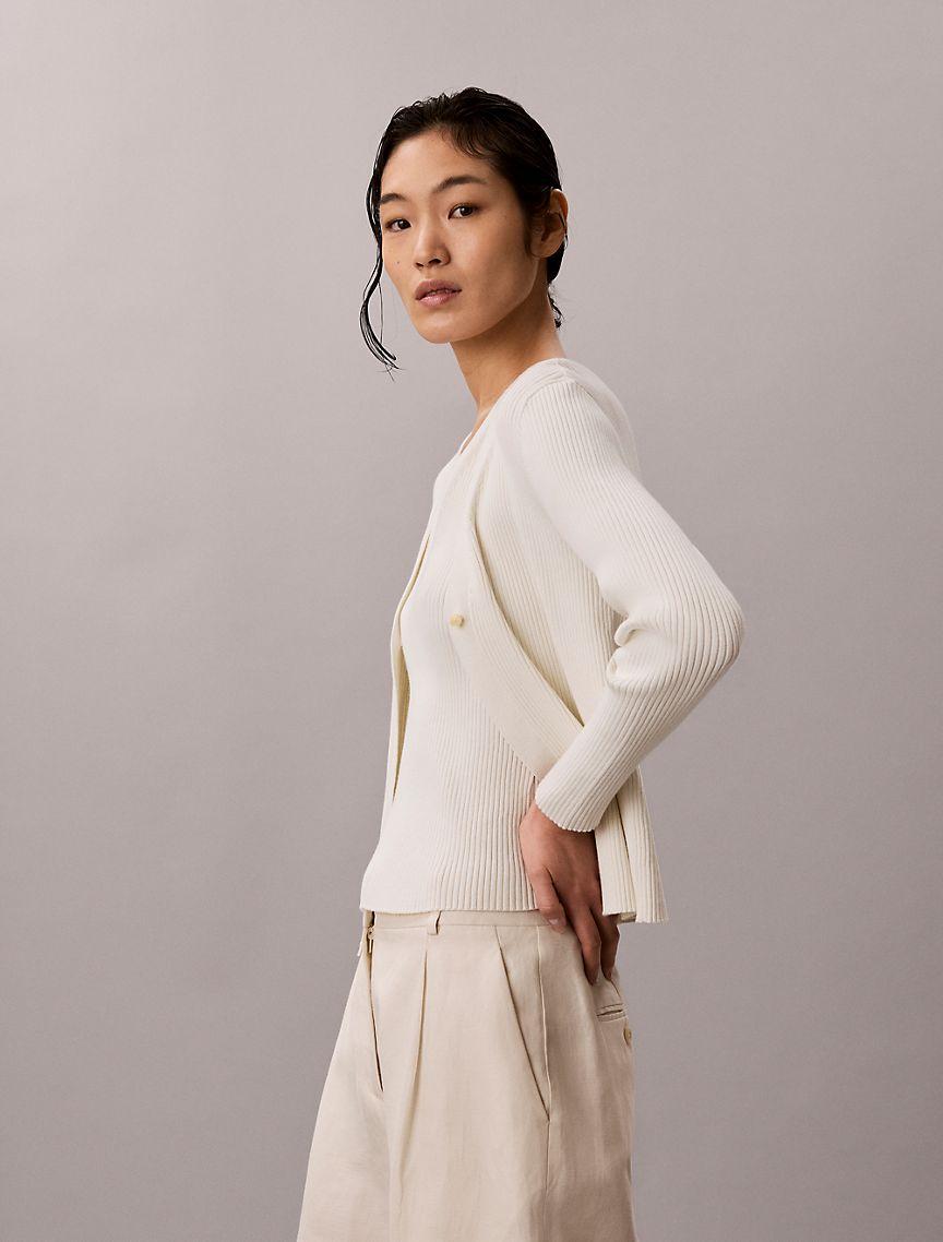 Cotton Rib Cardigan and Tank Set Product Image