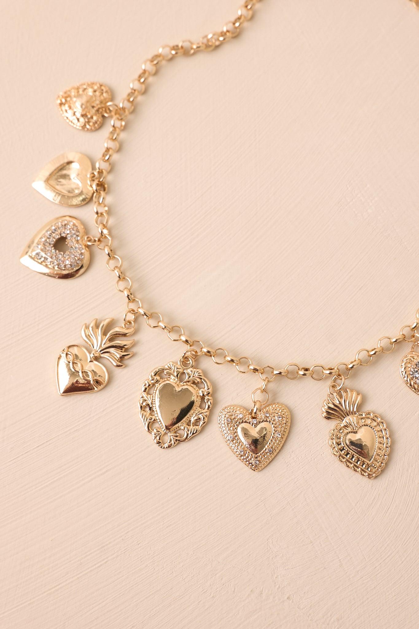 Love Me Maybe Gold Heart Charm Necklace Product Image
