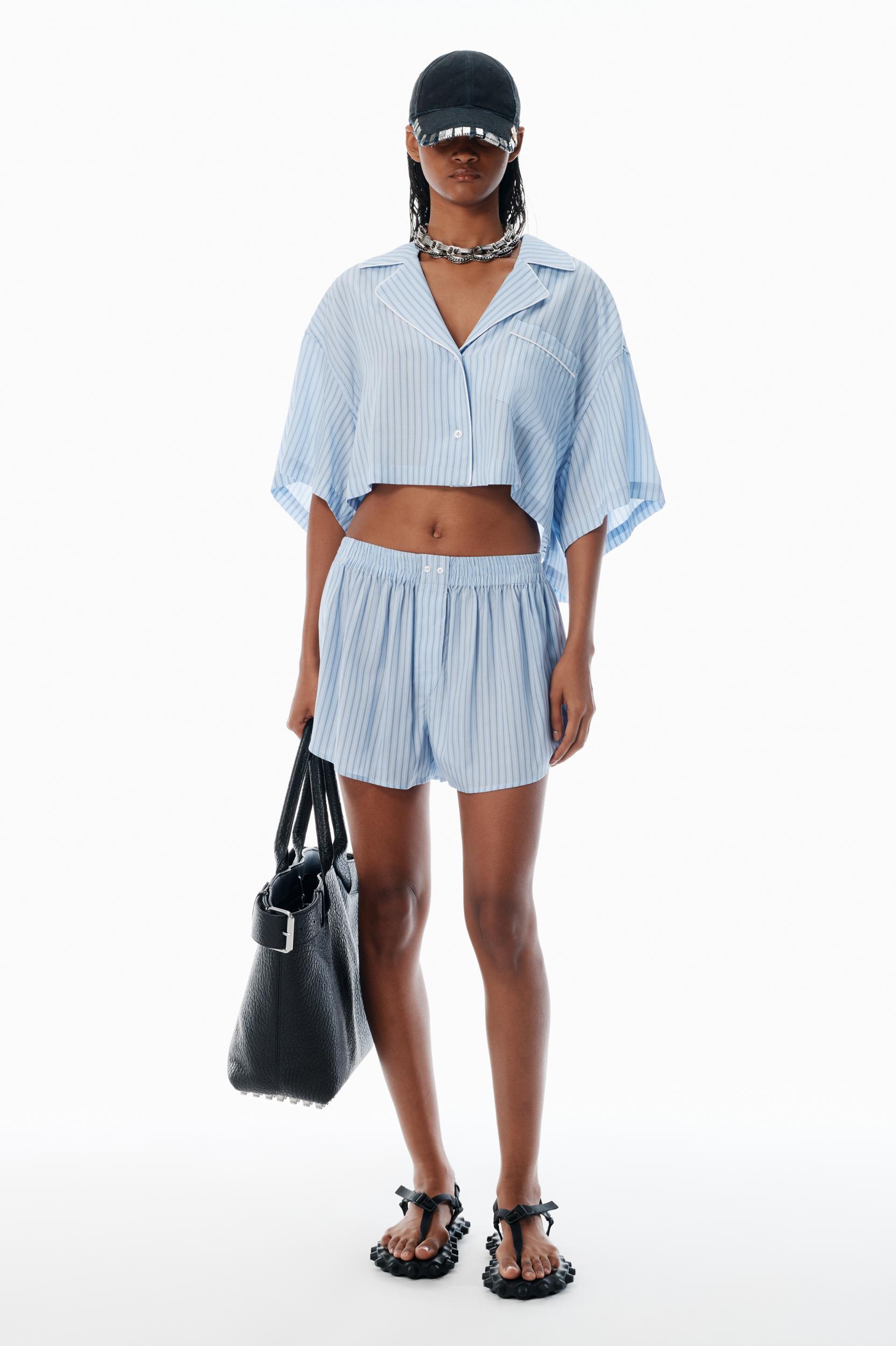 Blue Mid-rise Boxer Shorts Product Image