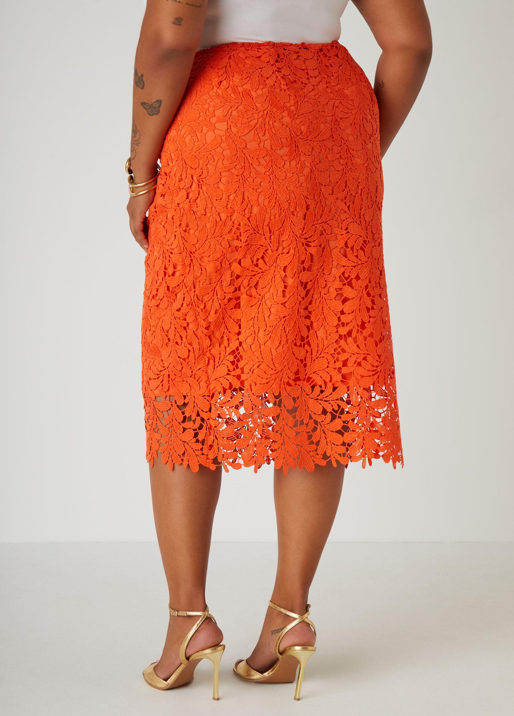 Corded Lace Midi Skirt Product Image