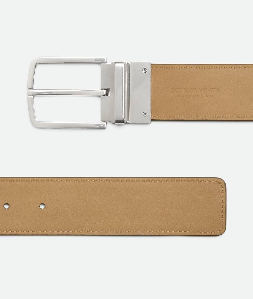 Men's Intrecciato Reversible Belt in Kaki/dark praline Product Image