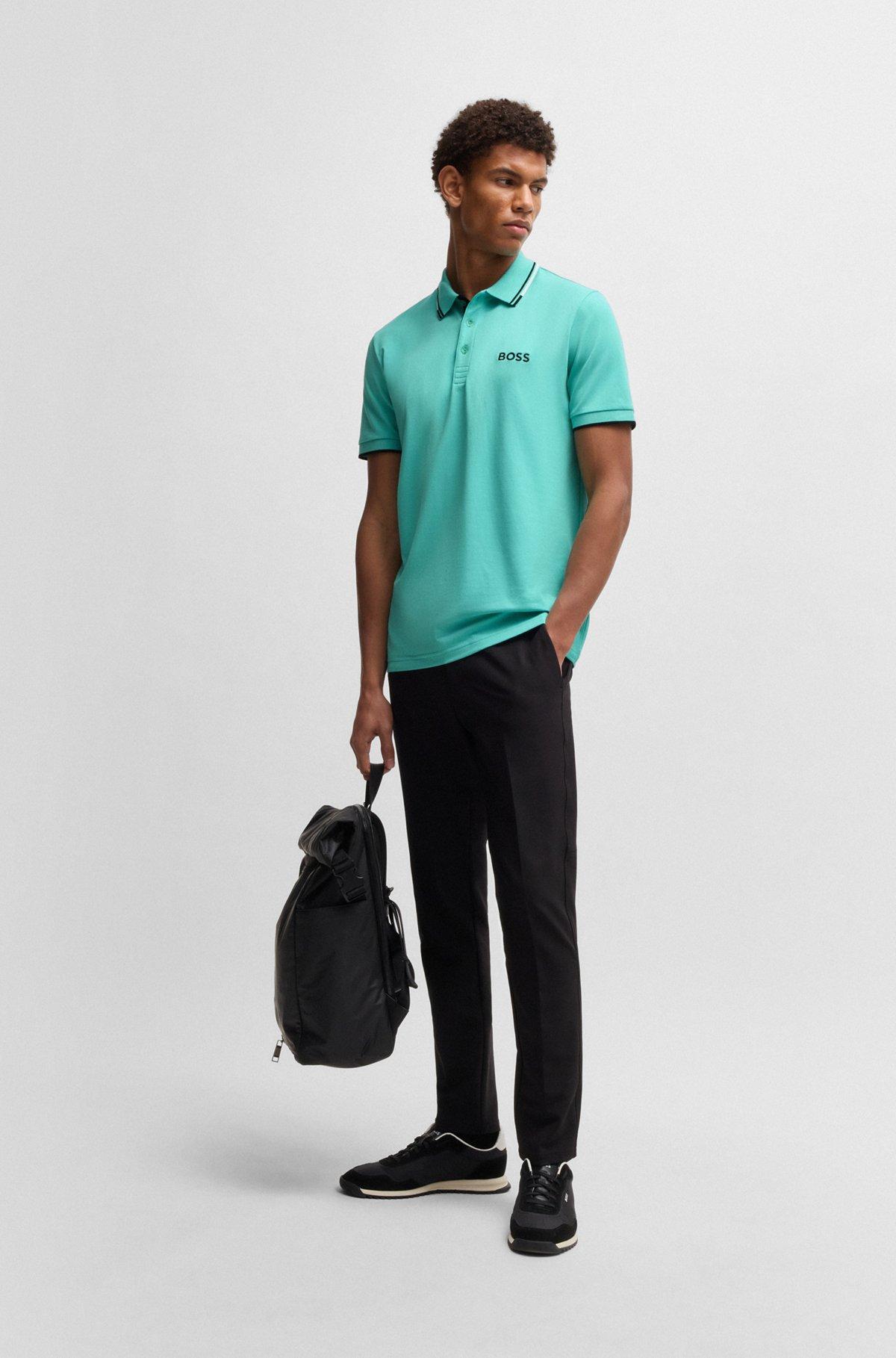 Polo shirt with contrast logos Product Image