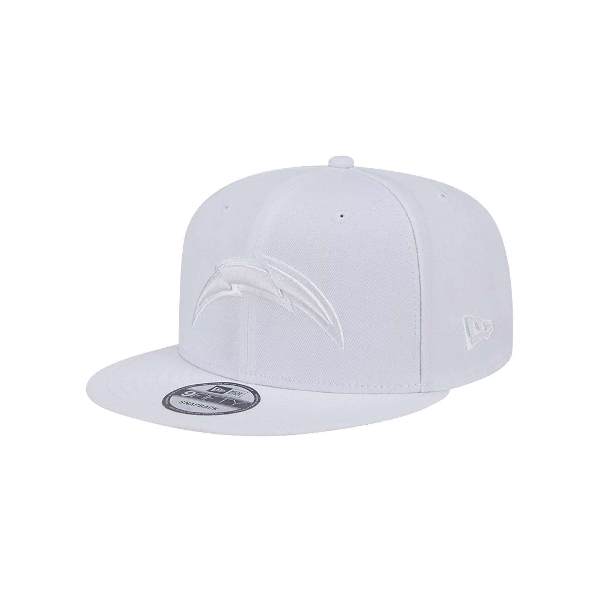 Men's New Era Los Angeles Chargers Main White on White 9FIFTY Snapback Hat Product Image