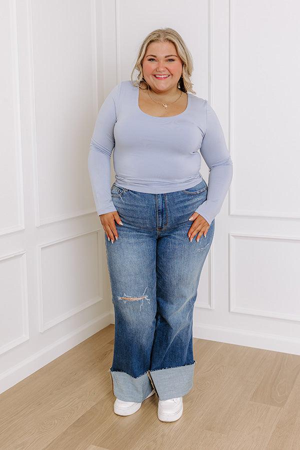 Sassy and Chic Top in Sky Blue Curves Product Image