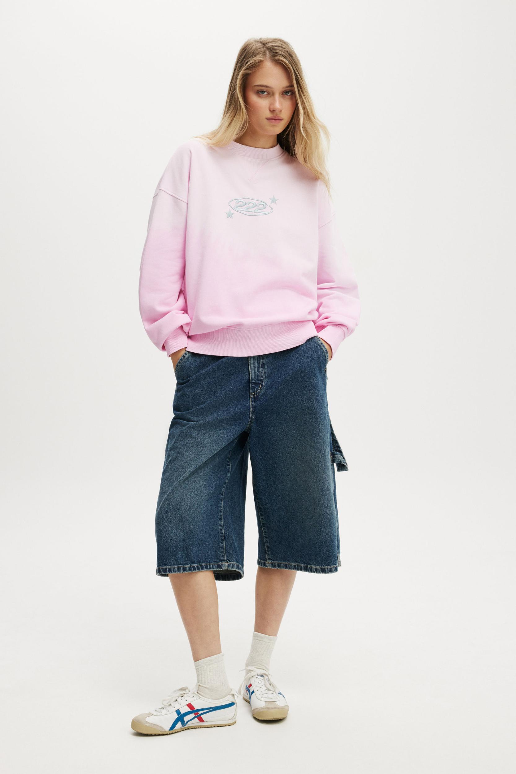 Dip Dye Graphic Crew Sweatshirt Product Image