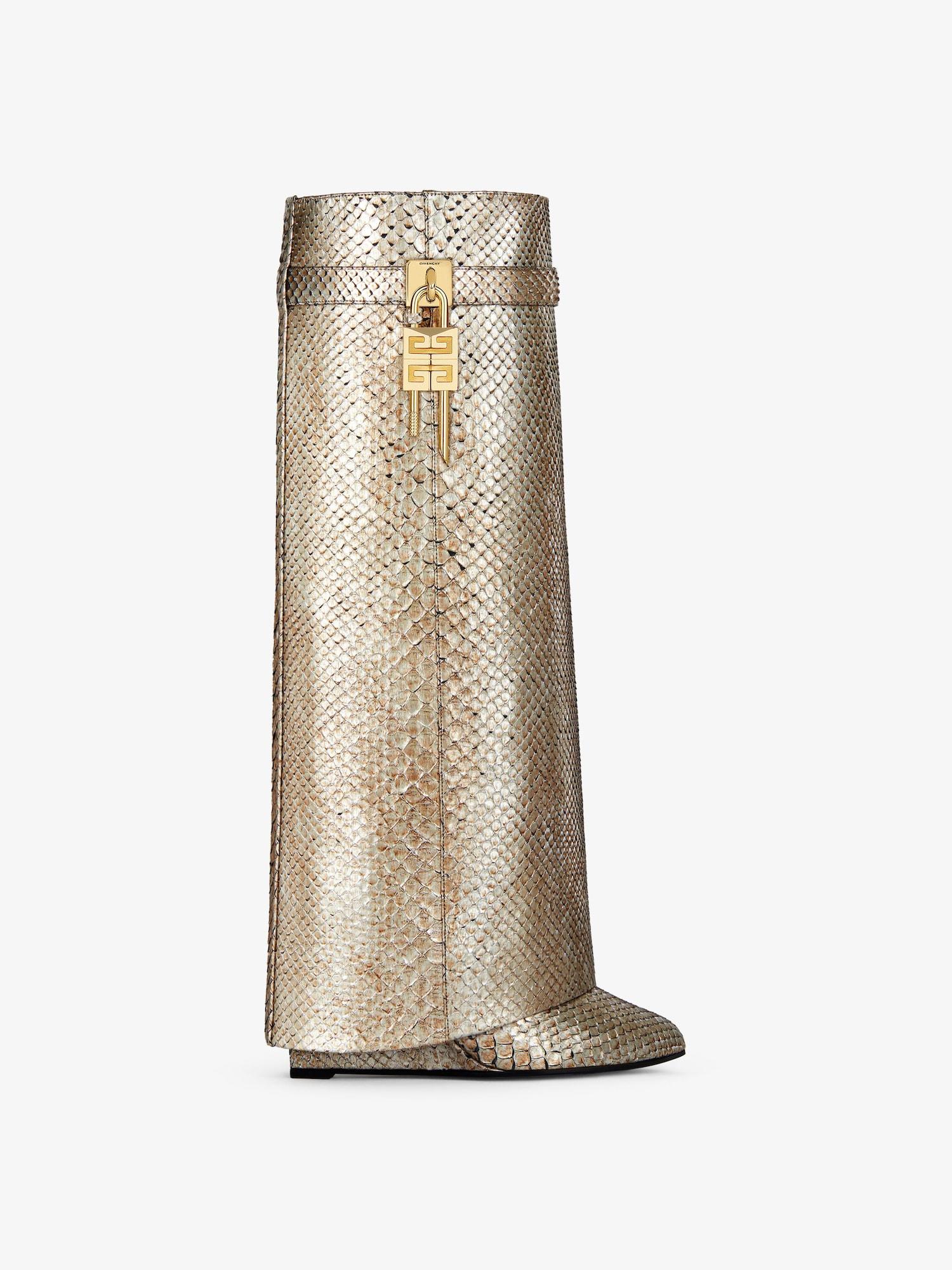 Shark Lock boots in python with iridescent effect Product Image