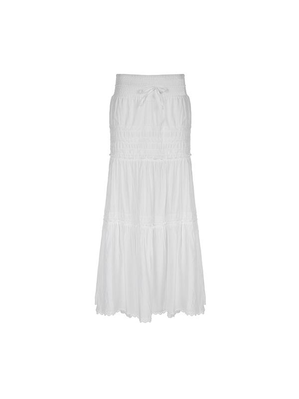 Lace Patchwork Peplum Maxi Skirt Product Image