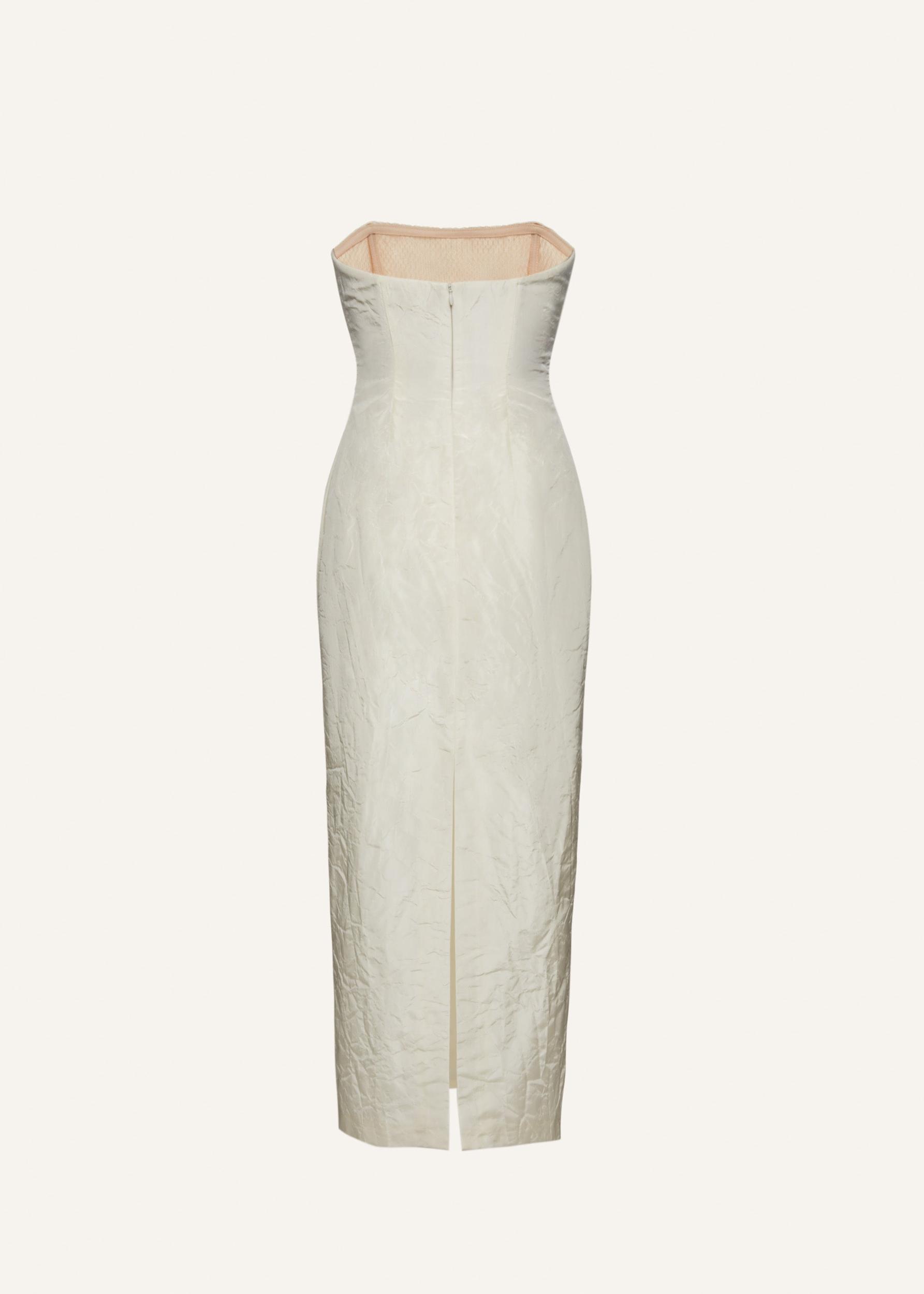 Strapless corset midi dress in cream Product Image