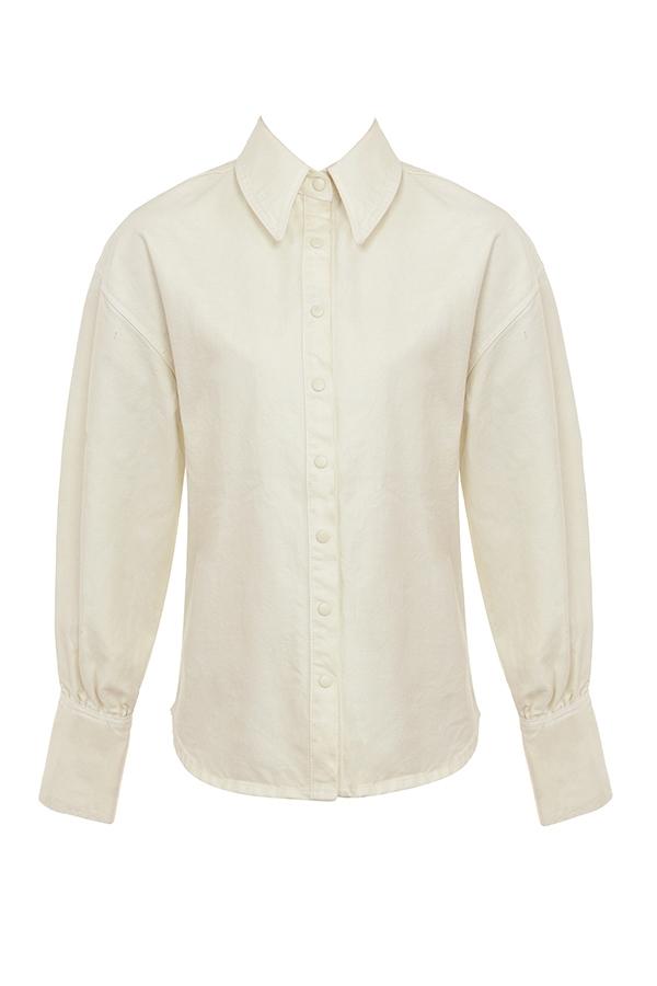 Zuri  ivory denim shirt Product Image