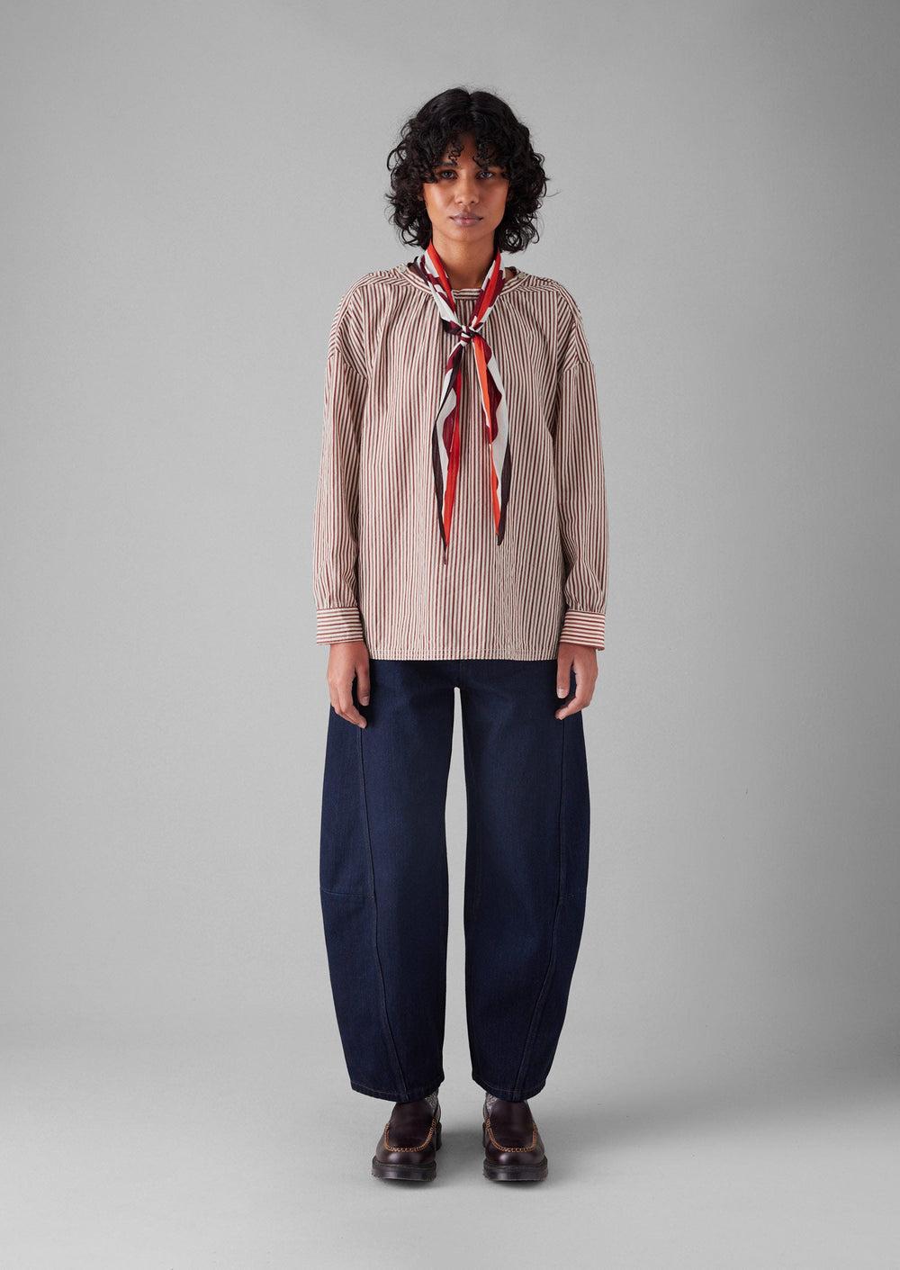 Ribbon Print Cotton Bandana | Garnet Product Image