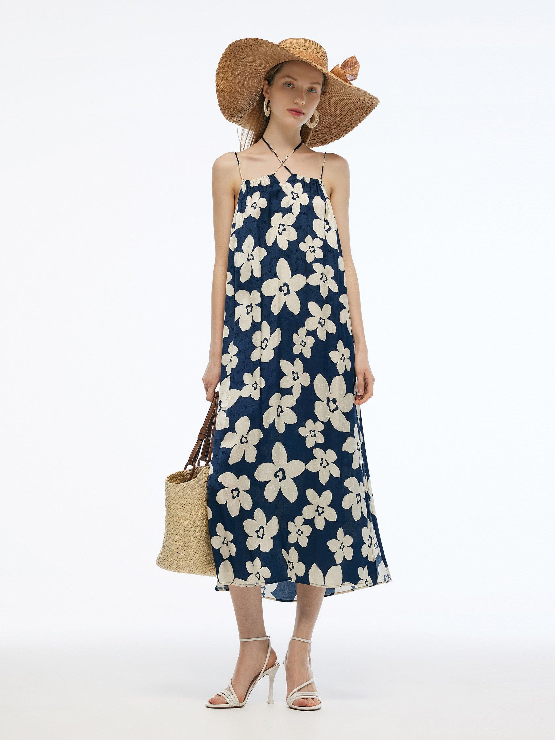 Floral Print Reversible Women Strap Maxi Dress Product Image