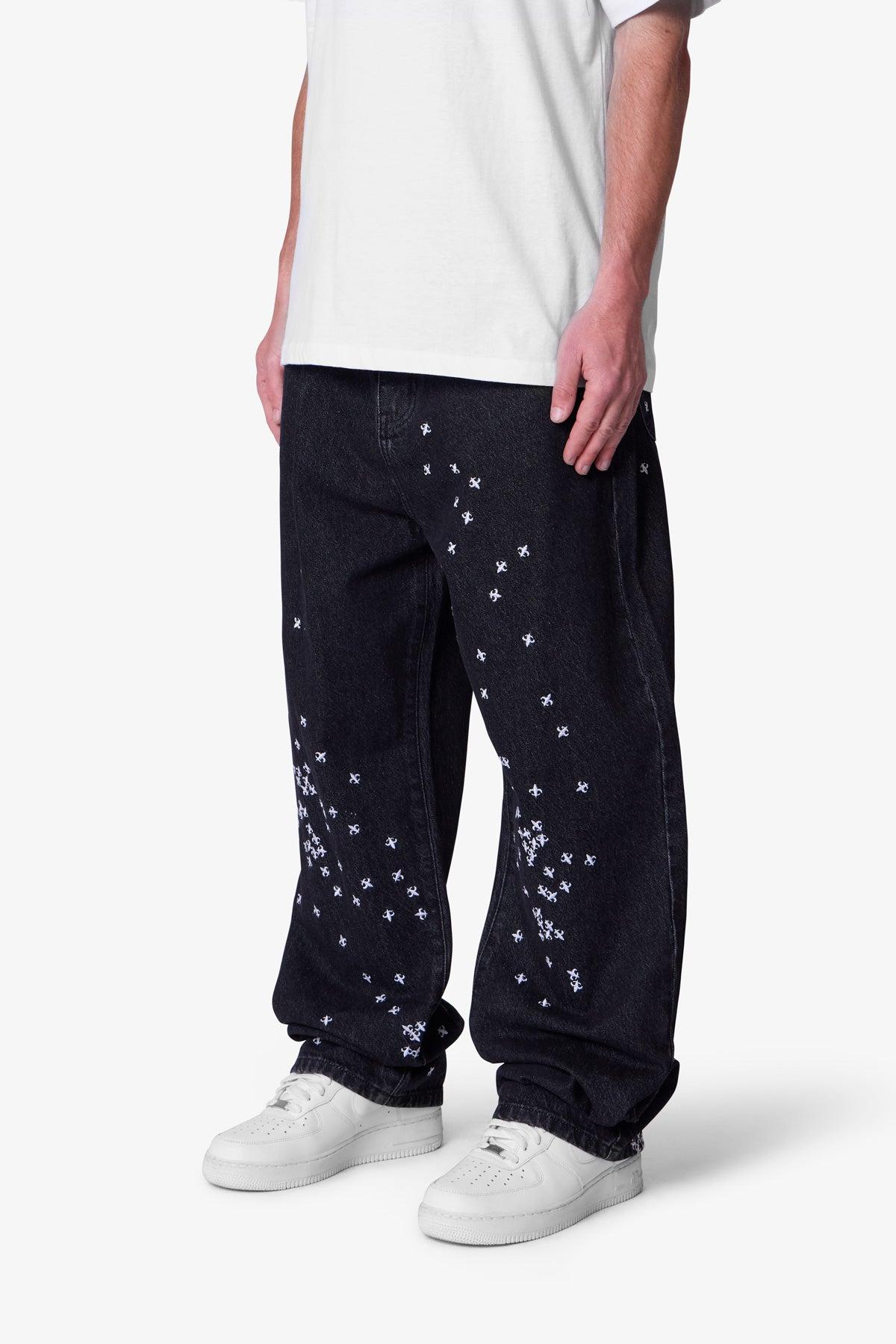Ultra Baggy Le Fleur Denim - Black Product Image