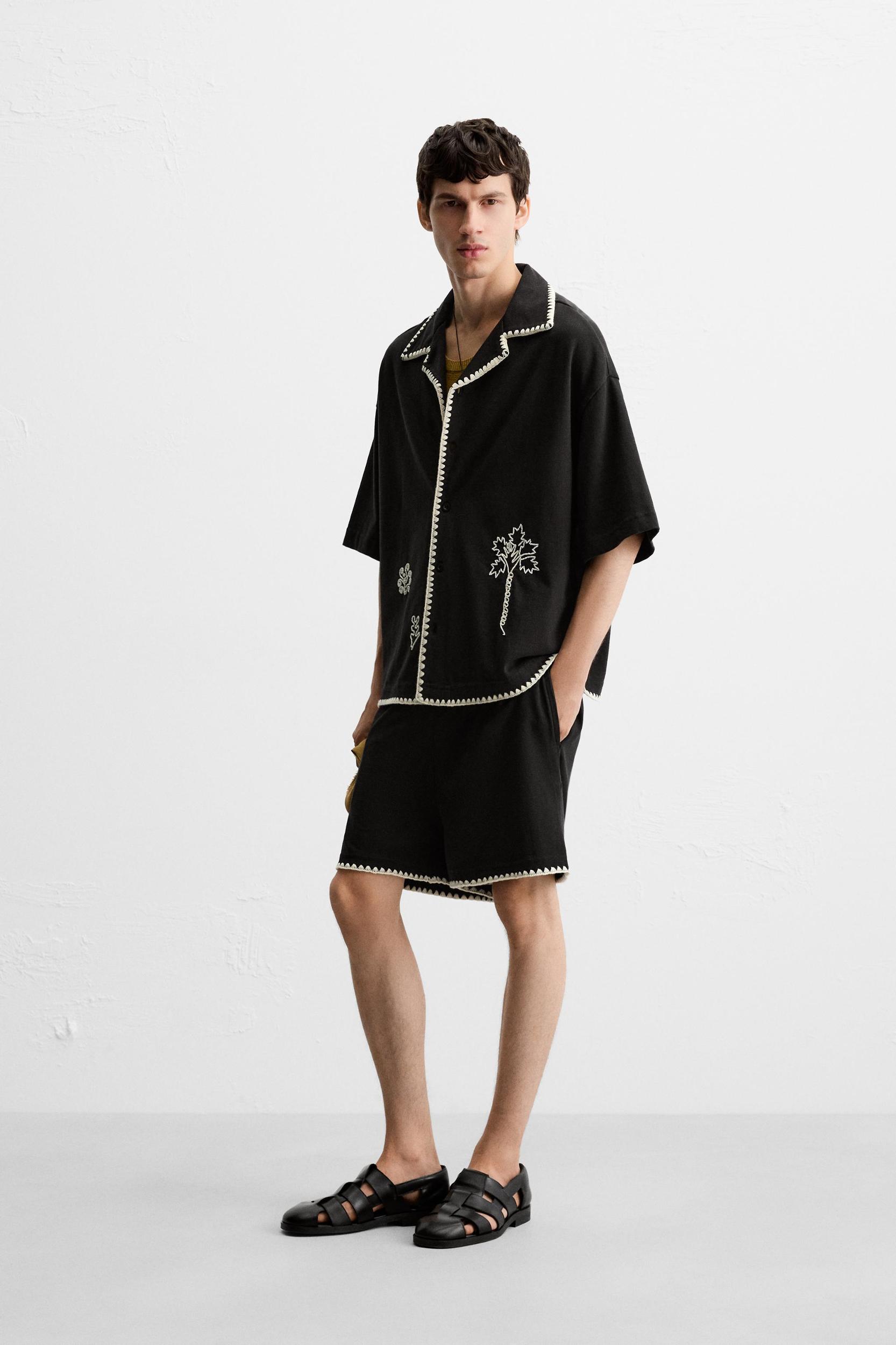 CONTRAST EMBROIDERY SHIRT Product Image