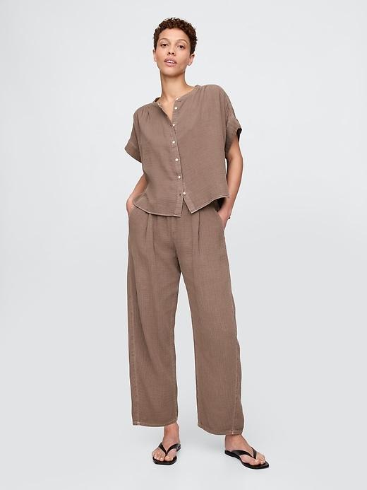 Cotton Gauze Easy Barrel Pants Product Image