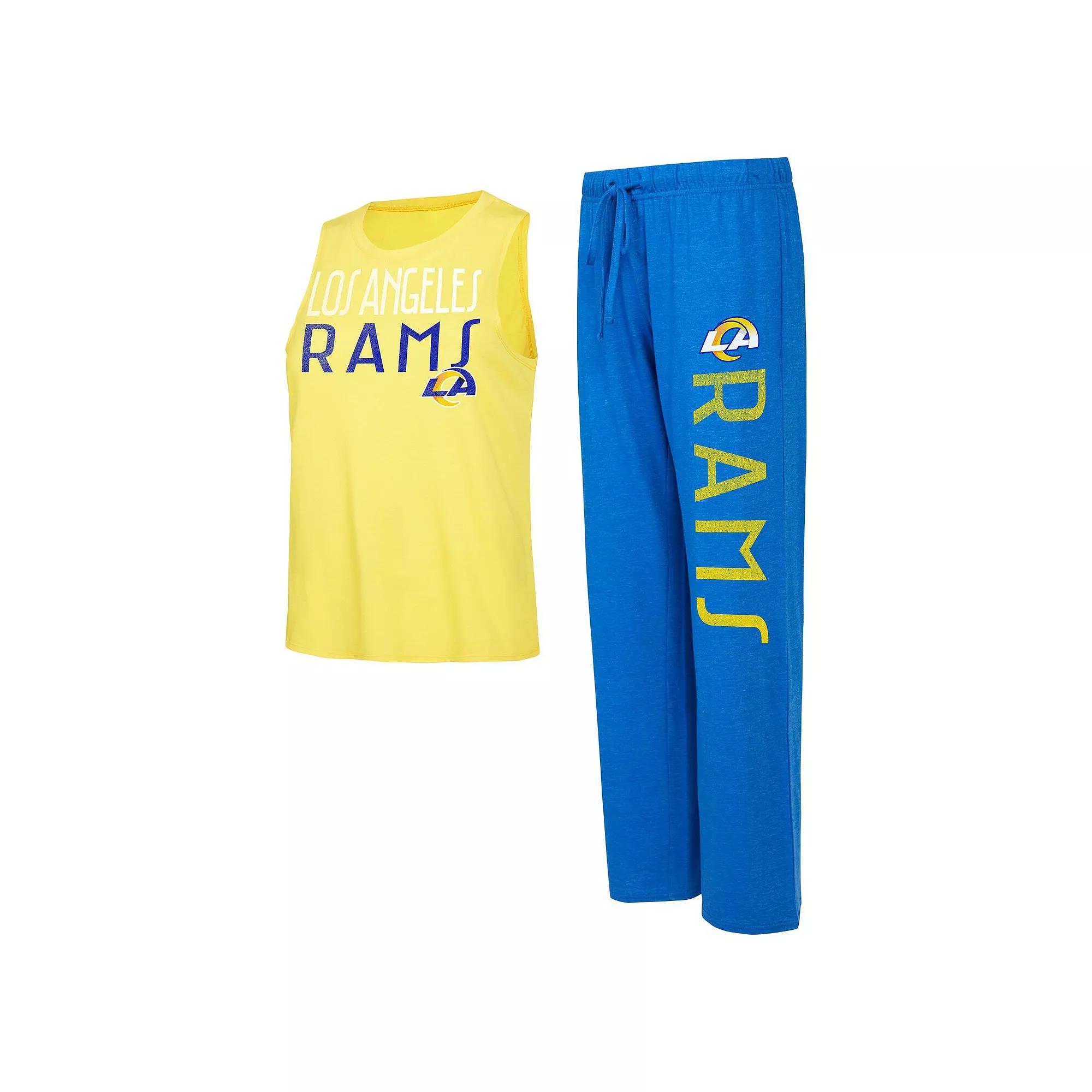 Women's Concepts Sport Royal/Gold Los Angeles Rams Muscle Tank Top & Pants Lounge Set,  Product Image