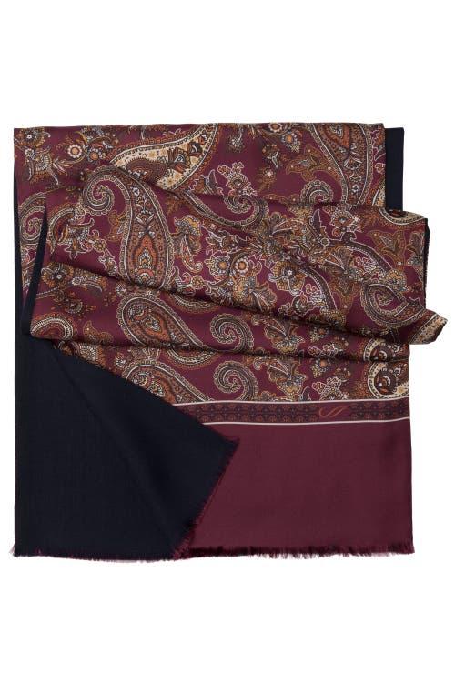 Elizabetta Venezia - Wool Backed Silk Scarf for Men in Burgundy at Nordstrom Product Image