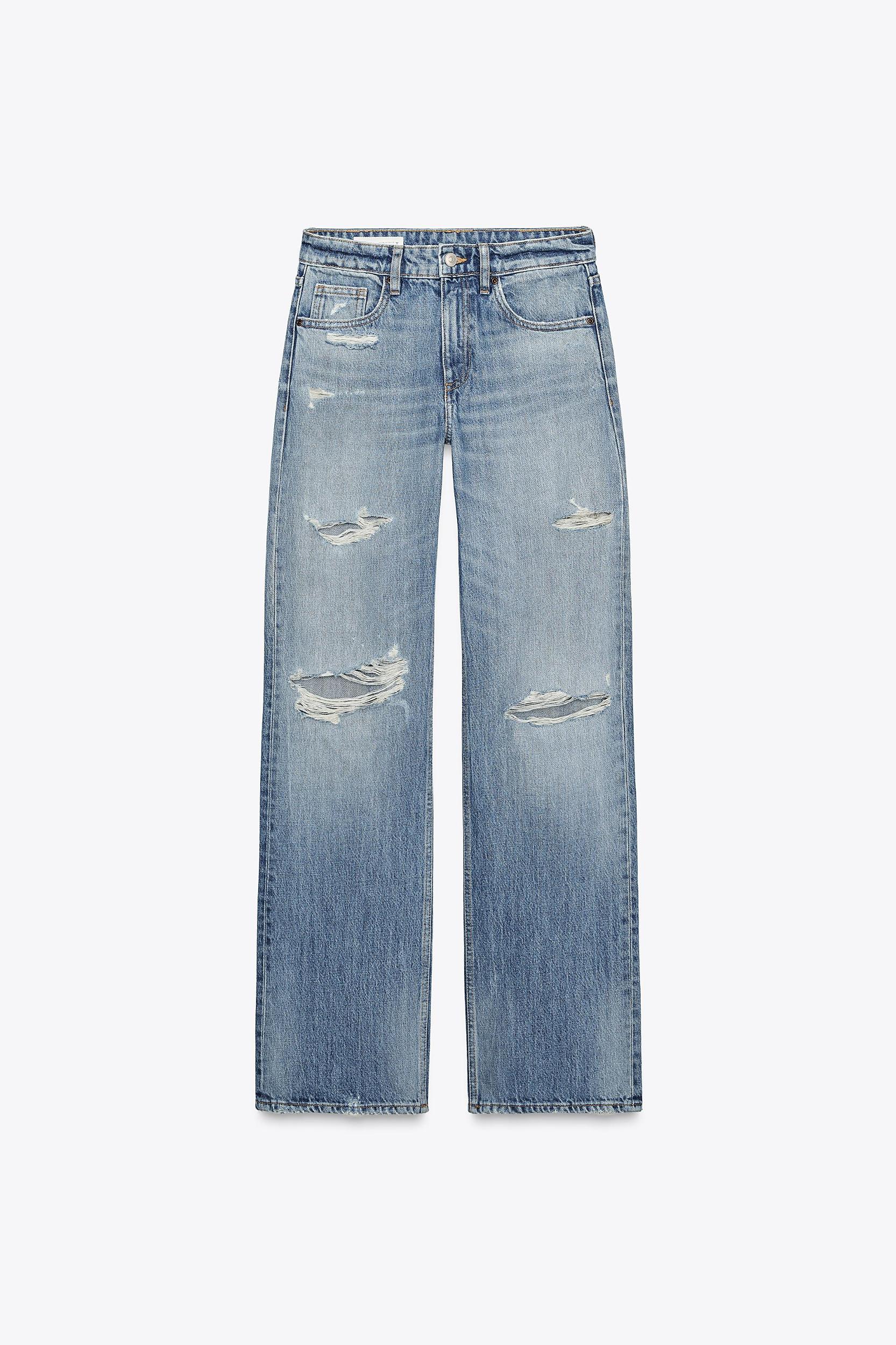 TRF RIPPED MID-RISE JEANS Product Image