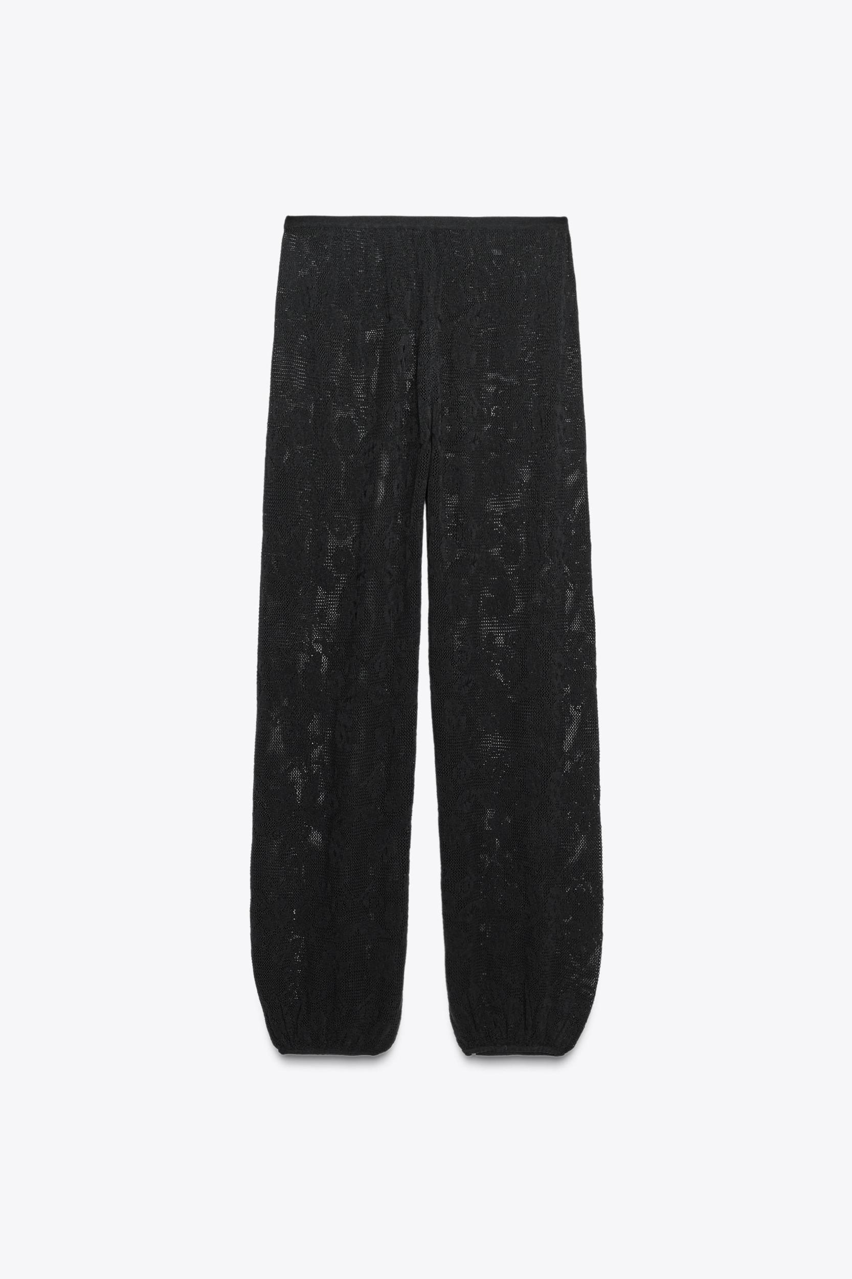 FLORAL TEXTURED KNIT PANTS Product Image