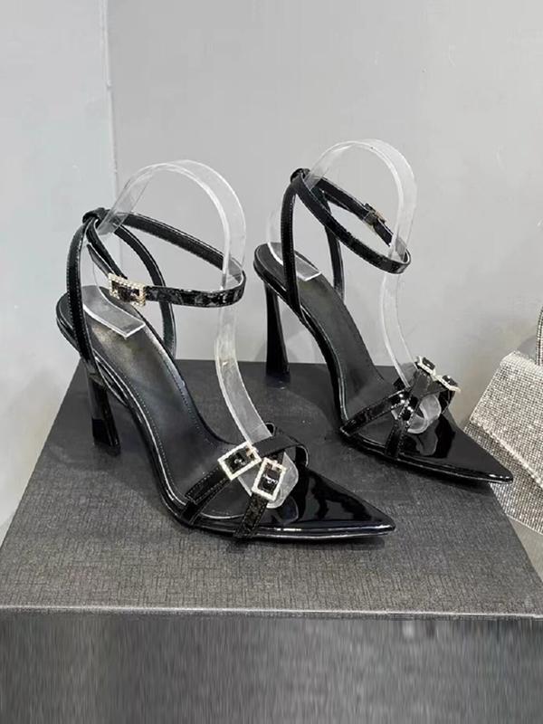 Belt Buckle Open Toe Split-Joint Pumps Sandals Product Image