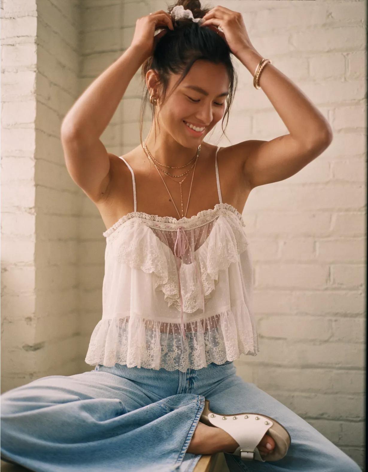 AE Mesh Ruffle Cami Product Image