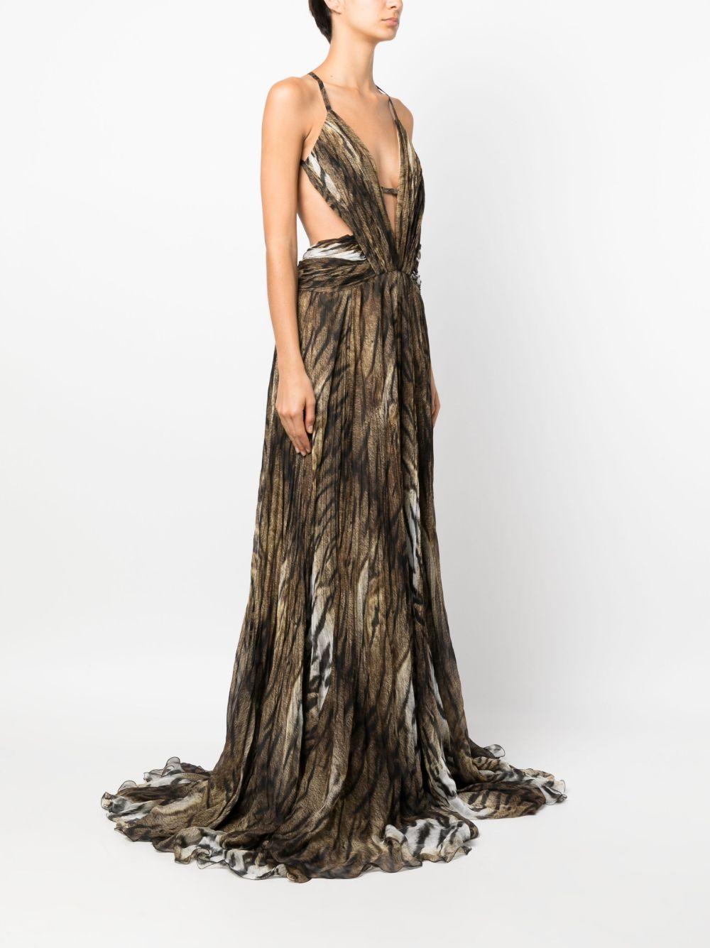 deep V-neck maxi dress Product Image