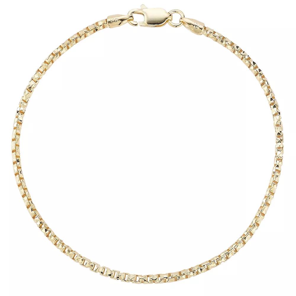 Sunkissed Sterling Box Chain Bracelet, Women's, Size: 7", Gold Tone Product Image